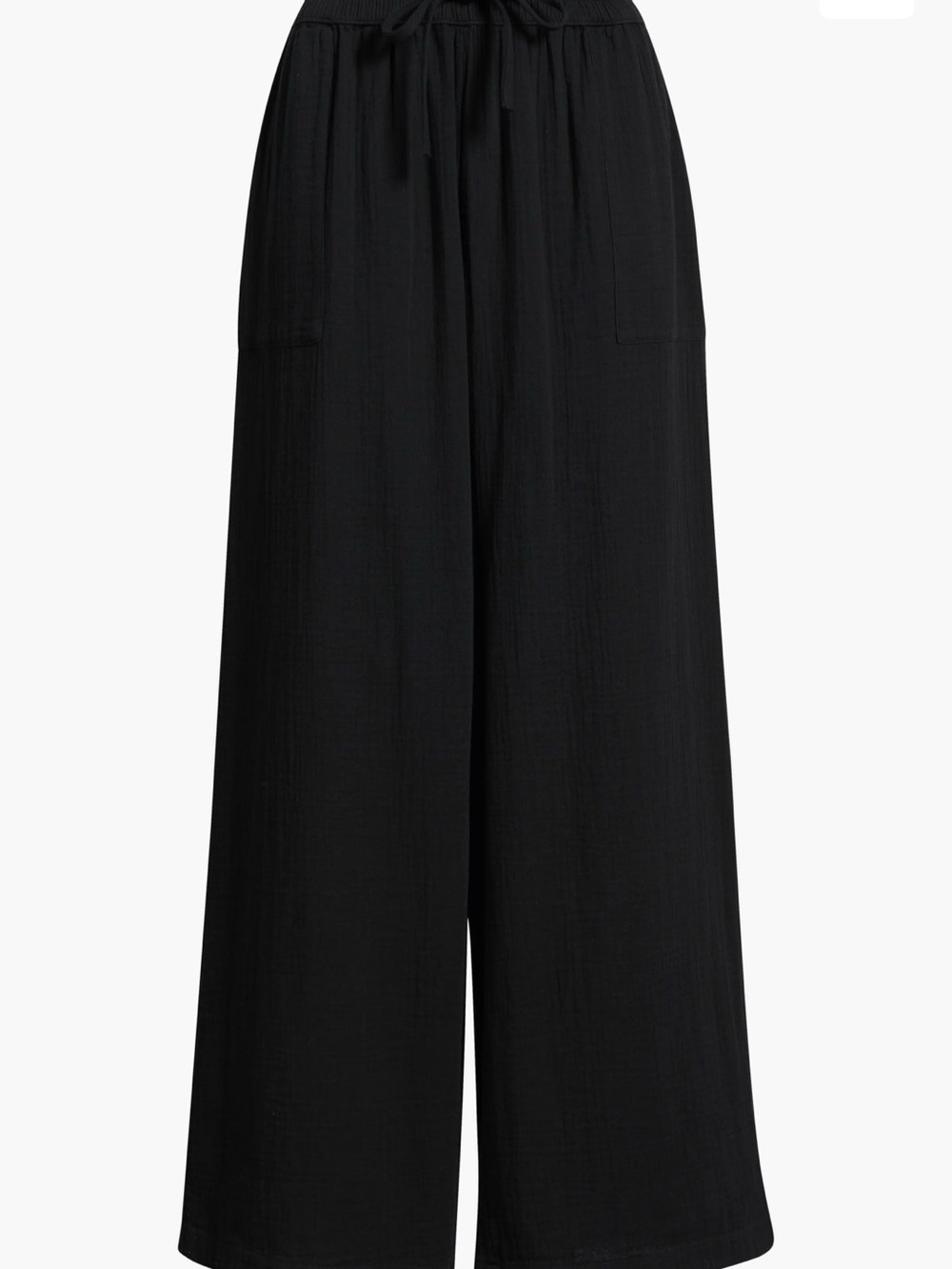 Caslon Black Wide-Leg Drawstring Pants